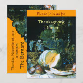 PUMPKIN , OBST UND GLASSWARE Erntedank Dinner Einladung (Vorne/Hinten)