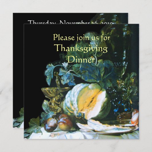 PUMPKIN , OBST UND GLASSWARE Erntedank Dinner Einladung (Vorne/Hinten)