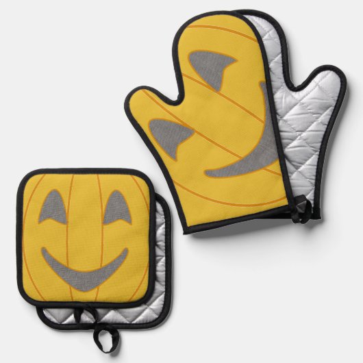 Pumpkin Ofenhandschuh & Topflappen-Set (Vorderseite/Rückseite)