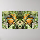Pumpkin On Vine Fall Mirror Abstrakt Poster (Vorne)
