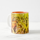 Pumpkin on Vine Nature Art Zweifarbige Tasse (Vorderseite Links)