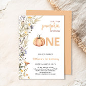 Pumpkin One Herbst Einladung zum ersten Geburtstag
