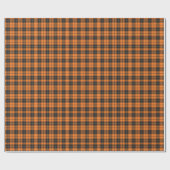 Pumpkin Orange and Black Plaid Geschenkpapier (Flach)