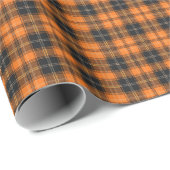 Pumpkin Orange and Black Plaid Geschenkpapier (Rolleneckpunkt)
