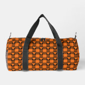 Pumpkin Orange Black Buffalo Heart Plaid Duffle Bag (Rückseite)