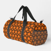 Pumpkin Orange Black Buffalo Heart Plaid Duffle Bag (Rechte Ecke)