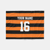 Pumpkin Orange Black Team Jersey Preppy Strip Fleecedecke (Vorderseite (Horizontal))