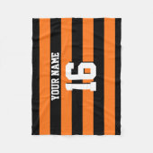Pumpkin Orange Black Team Jersey Preppy Strip Fleecedecke (Vorderseite)
