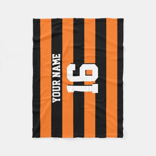 Pumpkin Orange Black Team Jersey Preppy Strip Fleecedecke (Vorderseite)