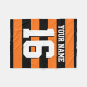 Pumpkin Orange Black Team Jersey Preppy Strip Fleecedecke (Vorderseite (Horizontal))