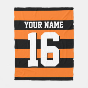 Pumpkin Orange Black Team Jersey Preppy Strip Fleecedecke