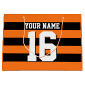 Pumpkin Orange Black Team Jersey Preppy Strip Große Geschenktüte (Vorderseite)