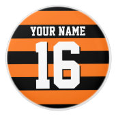 Pumpkin Orange Black Team Jersey Preppy Strip Keramikknauf (Vorderseite)