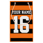 Pumpkin Orange Black Team Jersey Preppy Strip Kleine Geschenktüte (Rückseite)