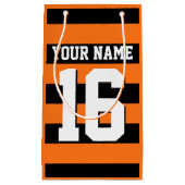 Pumpkin Orange Black Team Jersey Preppy Strip Kleine Geschenktüte (Vorderseite)