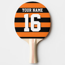 Pumpkin Orange Black Team Jersey Preppy Strip Tischtennis Schläger