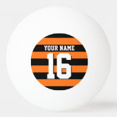 Pumpkin Orange Black Team Jersey Preppy Strip Tischtennisball (Vorderseite)
