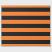 Pumpkin Orange Black XL Stripes Muster V Geschenkpapier (Flach)