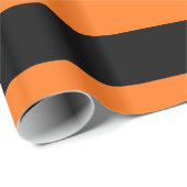 Pumpkin Orange Black XL Stripes Muster V Geschenkpapier (Rolleneckpunkt)
