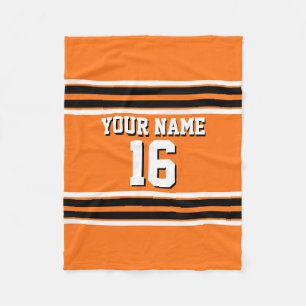 Pumpkin Orange Blk Team Jersey Name Fleecedecke