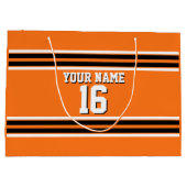 Pumpkin Orange Blk Team Jersey Name Große Geschenktüte (Rückseite)