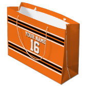 Pumpkin Orange Blk Team Jersey Name Große Geschenktüte (Rückseite Schrägansicht)
