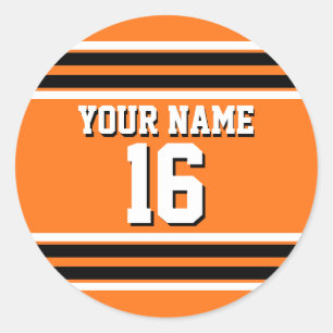 Pumpkin Orange Blk Team Jersey Name Runder Aufkleber