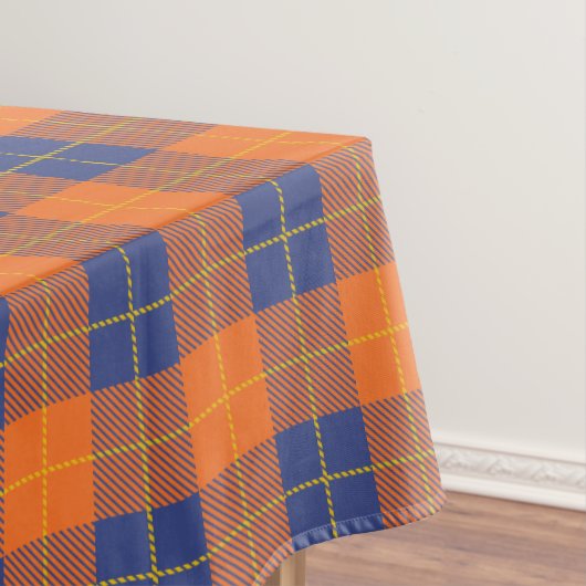 Pumpkin Orange Blue Scottish Tartan Kariert Fall Tischdecke (Beispiel)