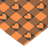 Pumpkin Orange Buffalo Heart Plaid Table Runner Kurzer Tischläufer (Ecke)