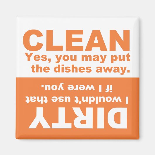 Pumpkin Orange Clean Dirty Geschirrspüler Magnet (Vorne)