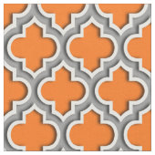 Pumpkin Orange, Dunkelgrau, marokkanischer Quatref Stoff (Nahaufnahme)
