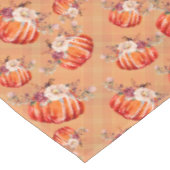 Pumpkin orange fall floral plaid check autumn tischdecke (Schrägansicht)