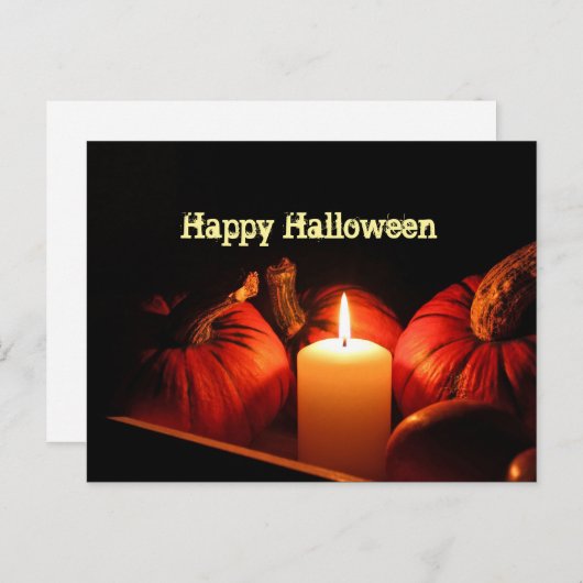Pumpkin Orange Flame Halloween Foto Postkarte (Vorne/Hinten)