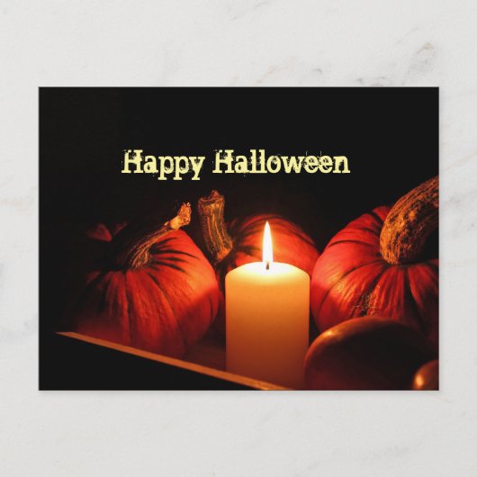 Pumpkin Orange Flame Halloween Foto Postkarte (Vorderseite)