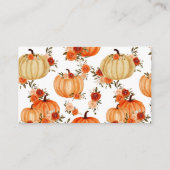 Pumpkin Orange Floral | Windelwinddusche Begleitkarte (Rückseite)