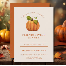 Pumpkin Orange Friendsgiving Erntedank Einladung