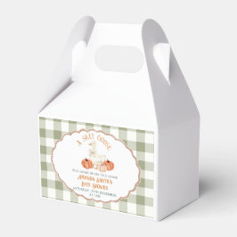 Pumpkin Orange Gingham Albern Gänse Baby Dusche Geschenkschachtel