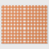 Pumpkin Orange Gingham Fall Baby Dusche Geschenkpapier (Flach)