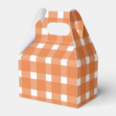 Pumpkin Orange Gingham Fall Baby Dusche Geschenkschachtel (Rückseite)