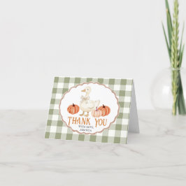 Pumpkin Orange Goose Baby Dusche Thankyou Card Dankeskarte