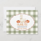 Pumpkin Orange Goose Baby Dusche Thankyou Card Dankeskarte (Vorderseite)