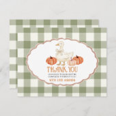 Pumpkin Orange Goose Baby Dusche Thankyou Card Dankeskarte (Vorne/Hinten)