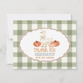 Pumpkin Orange Goose Baby Dusche Thankyou Card Dankeskarte