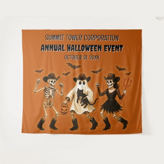 Pumpkin Orange Halloween Event Background Wandteppich (Vorderseite (Horizontal))