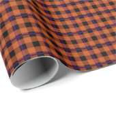 Pumpkin Orange & Lila Tartan Geschenkpapier (Rolleneckpunkt)