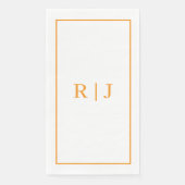Pumpkin Orange Monogram erste Hochzeit im Herbst Serviette (Vorderseite)