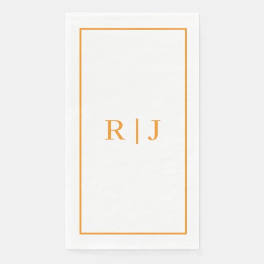 Pumpkin Orange Monogram erste Hochzeit im Herbst Serviette (Vorderseite)