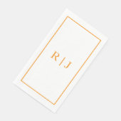 Pumpkin Orange Monogram erste Hochzeit im Herbst Serviette (Ecke)