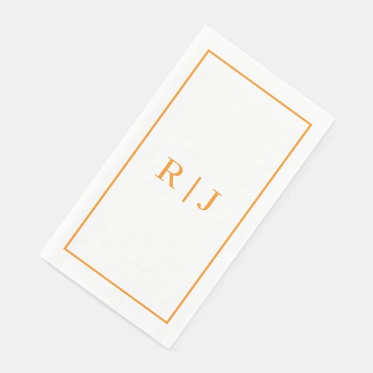 Pumpkin Orange Monogram erste Hochzeit im Herbst Serviette (Ecke)