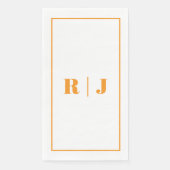Pumpkin Orange Monogram Simple Fall Autumn Wedding Serviette (Vorderseite)